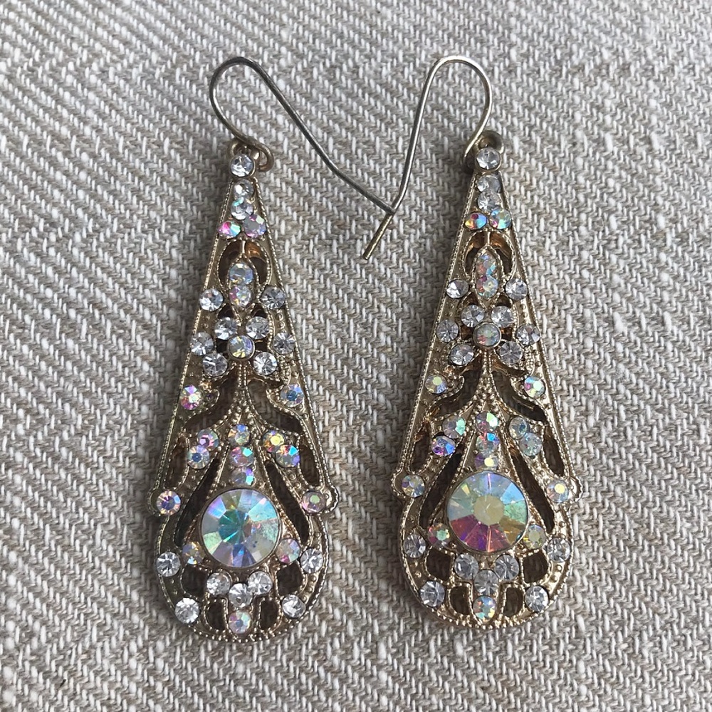 Romantic Gold and Crystal Earrings